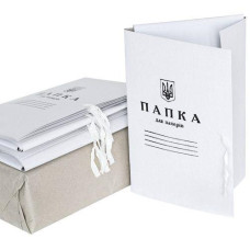 Папка на зав'язках біла  (10/50)