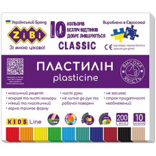 Пластилін ZIBI Kids Line СLassic 10кол. 200гр. ZB 6232 (20)