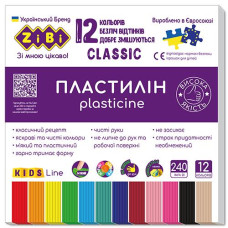 Пластилін ZIBI Kids Line СLassic 12кол. 240гр. ZB 6233 (20)