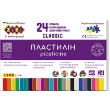 Пластилін ZIBI Kids Line СLassic 24кол. 480гр. ZB 6236 (10)