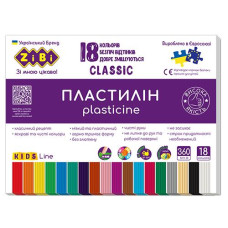 Пластилін ZIBI Kids Line СLassic 18кол. 360гр. ZB 6235 (14)