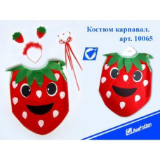 Карнавальний набір для дівчинки " Клубнічка " (накидка ободок жезл) 10065