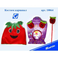 Карнавальний набір для дівчинки " Яблучко " (накидка ободок жезл) 10064
