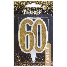 Свічка для торта "Ювілейна 60" Золото 7см. Pelican 867160 (1/32)