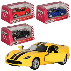 Машинка в кор. метал. "KINSMART SRT Viper GTS" інерц. гум. колеса. 4кол. KT 5363 WF (24)