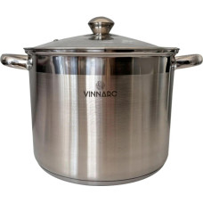 Каструля нерж.  8.0л. Vinnarc індукц. скляна кришка 5308-VN (1)