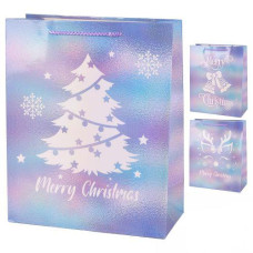 Пакет подарунковий паперовий новорічний "Merry Cristmas" M 26*32*12см. R33091-M (384)