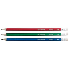Олівці граф BUROMAX шестигранний з ластиком METALLIC НВ туба 100шт BM 8507 (12/144/2880)