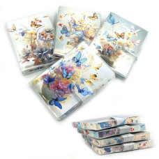 Блокнот на кнопці 8*11см 70 арк. лін "Квіти" кольоровий край, mix4 1500-37 (24)