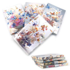 Блокнот на кнопці 9*13см 70 арк. лін "Метелики" кольоровий край, mix4 1600-37 (24)