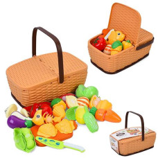 Продукти в куль. на липучці, дошка, ніж, корзина 30пред. 27*19*11см. CF-79 (36)