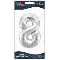 Кулька фольгована "8" Срібло 80см. Pelican 830828 (20)
