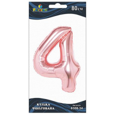 Кулька фольгована "4" Рожеве золото 80см. Pelican 830834 (20)