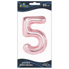 Кулька фольгована "5" Рожеве золото 80см. Pelican 830835 (20)