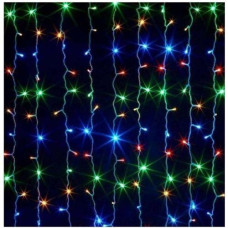 Гірлянда штора 240LED 3,0*1,5м. прозорий дріт. мульти колір. з перехідником 3*1,5 M (50)