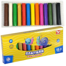 Пластилін восковий круглий з блискітками Школярик ( ASTRA Польша ) 13 кольорів, 156г (1/24)
