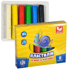Пластилін Школярик 6 кол круглий восковий (ASTRA Польша) 83811905 (1/26)
